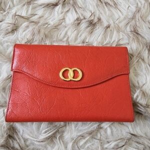 VTG Lady Bosca Red FullGrain Hide Leather Purse. Multicard Dressy Wallet 🌴